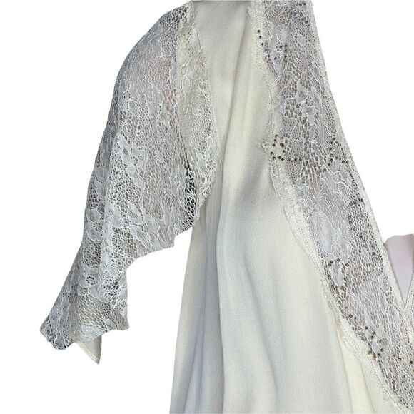 Foley + Corinna silk blouse top wrap lace beads - Picture 8 of 15